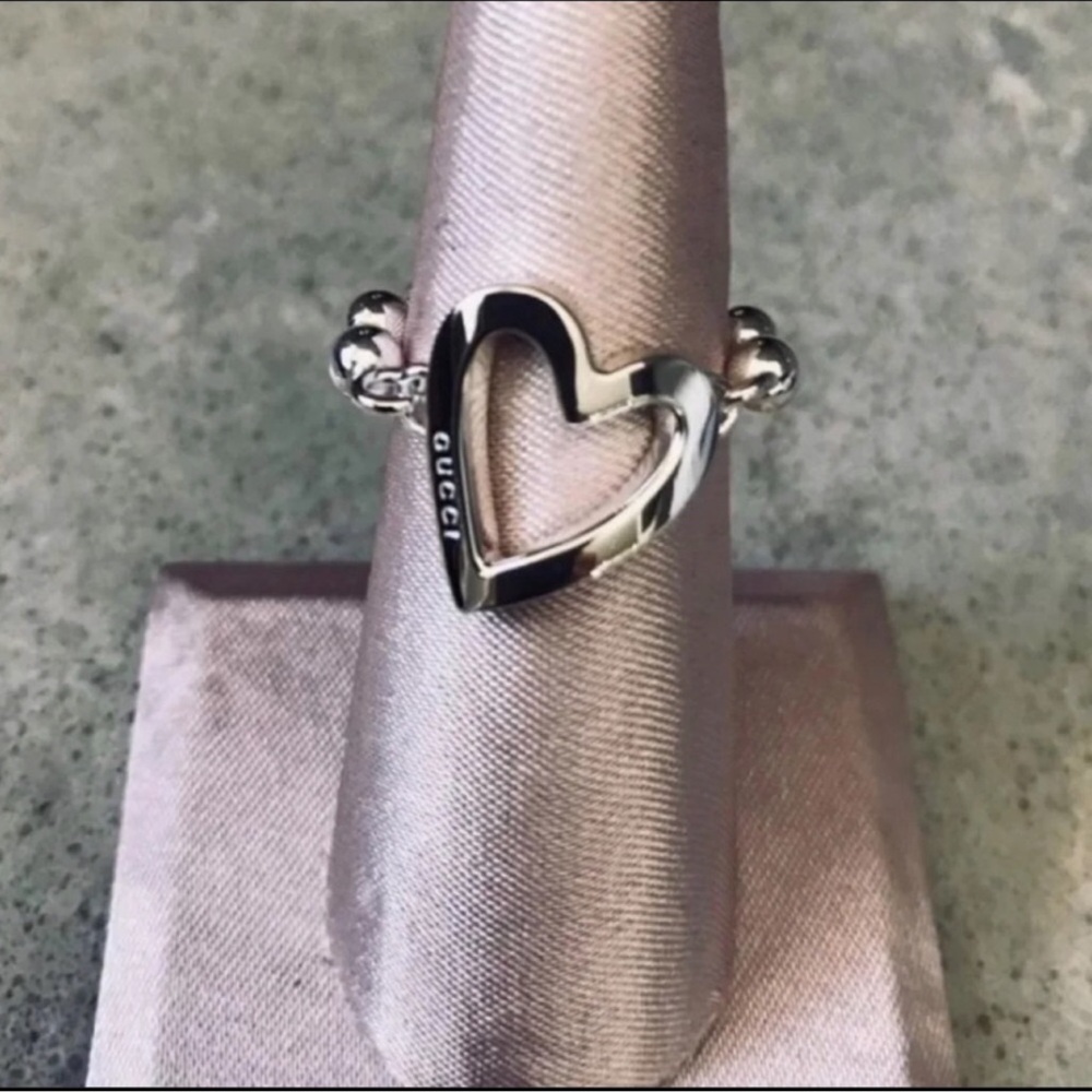 Gucci Silver Open Heart Ring